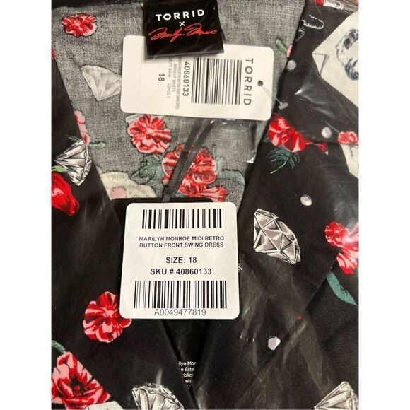 Torrid Marilyn Monroe Midi Retro Button Front Swing Dress (Size 18) - Picture 6 of 6